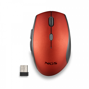 Ratón NGS WIRELESS BEE rojo ergonómico silencioso