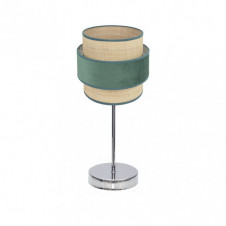 Sobremesa Reyes 1xe14 Cromo/natural-verde 43x18x18 cm