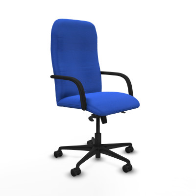 Silla de oficina Letur - Basculante - Tejido bali azul - Brazos poliuretano - Base y ruedas 65 mm nailon
