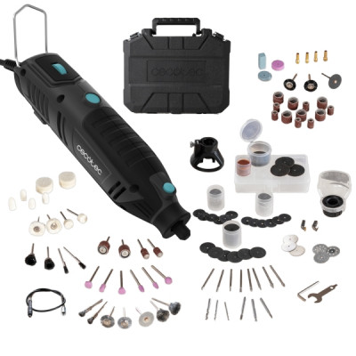 Cecotec Multihand 200 Power Multiherramienta Rotativa - 200W - 256 Accesorios - Maletin - Velocidad Ajustable - Pantalla - Color Negro