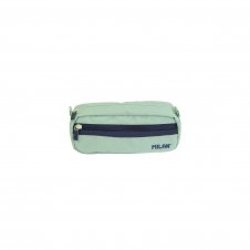 Milan Serie 1918 Estuche Portatodo Rectangular 2 Compartimentos - Tejido Resistente a las Roturas y Rasgaduras - Medidas 21x8,5x6,1cm - Color Verde
