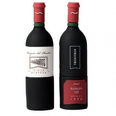 Pendrive 16GB Tech One Tech Botella Vino Marques del Pendrive USB 2.0