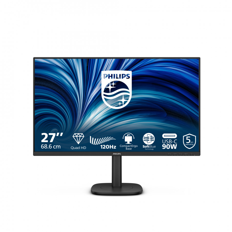 3000 series 27B2U3601/00 pantalla para PC 68,6 cm (27") 2560 x 1440 Pixeles Quad HD LCD Negro