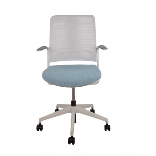 Silla WithMe gris asiento blazer azul claro