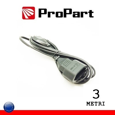 Prolongador Electrico Clavijas Macho-Hembra 4mm NEGRO 3m