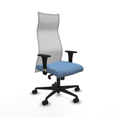 Albacete malla sincro malla blanca bali azul cielo brazos 1D base nailon ruedas 65 mm nailon