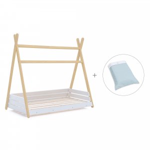 Cama júnior Montessori madera 90x200 cm + nórdico Mint · Homy Life XL