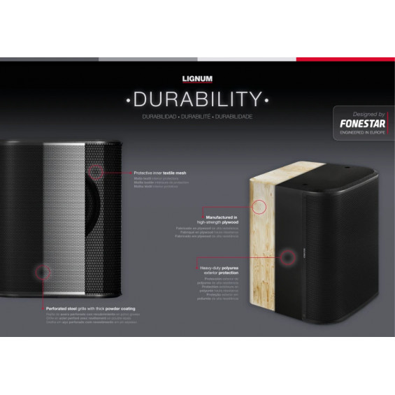Altavoz de alta potencia pasivo full range Fonestar LIGNUM-12 - imagen 3