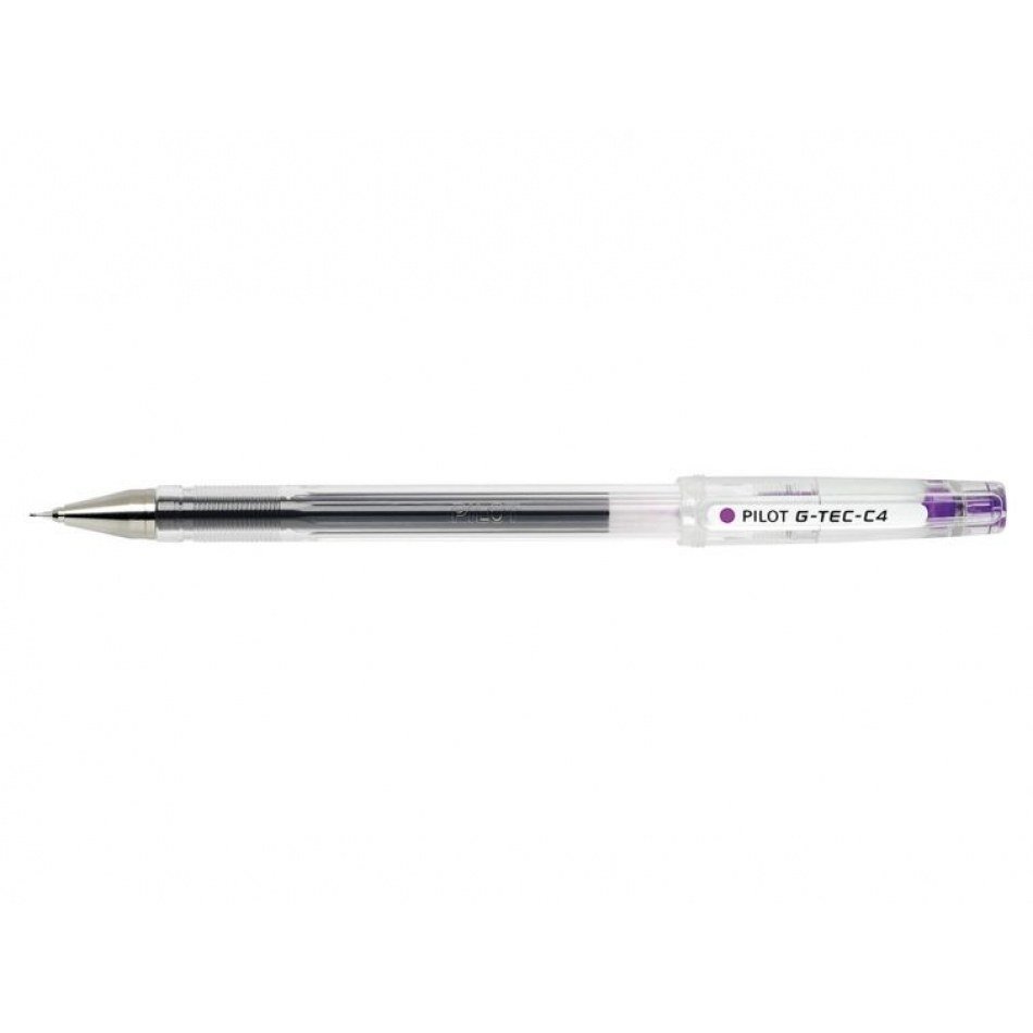 Pilot Boligrafo de Gel G-Tec C4 - Extra Fino - Recargable - Punta de Bola 0.4mm - Trazo 0.2mm - Color Violeta