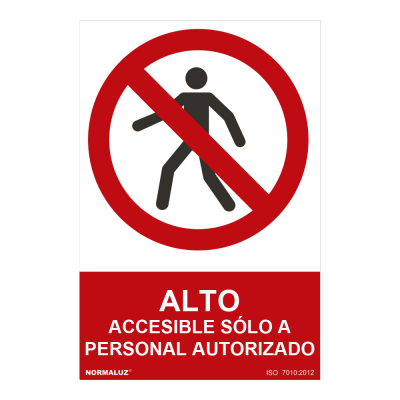 Cartel alto-accesible solo a personal autorizado (pvc 0,7mm) 30x40cm normaluz