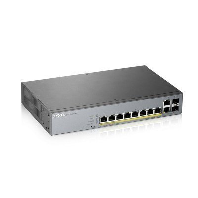 Switch 12 puertos zyxel gs1350 - 12hp 12x gigabit poe 130w gestionable enracable