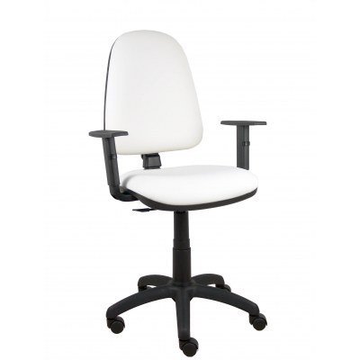 Silla Aýna similpiel blanco brazos regulables