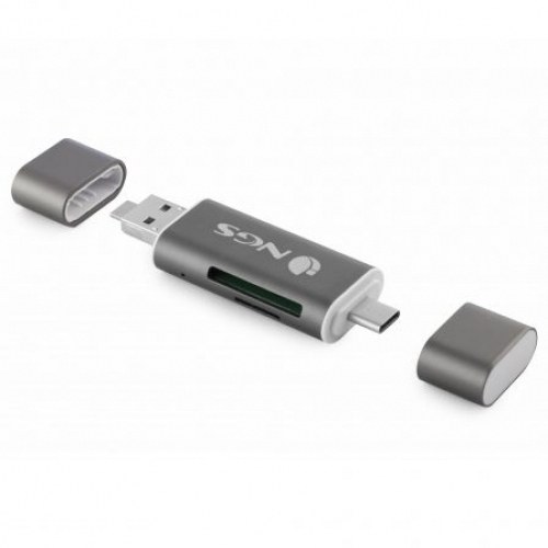 Lector de Tarjetas Externo NGS ALLYREADER/ USB 2.0/ USB Tipo-C / Micro USB