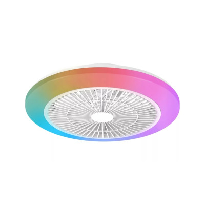 Philips Amigo Flat Fan Ceiling IR RD Ventilador de Techo con Luz LED Hasta 6500K - Aspas Integradas - 20W Ventilador + 40W Luz - RGB - Mando a Distancia - Color Blanco