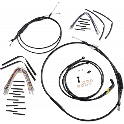 Kit completo líneas/cables en vinilo negro para manillar Ape Hanger BURLY BRAND B30-1194