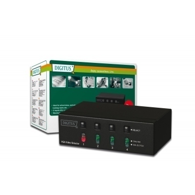 Selector VGA 4 PC a 1 Monitor DS-45100 DIGITUS