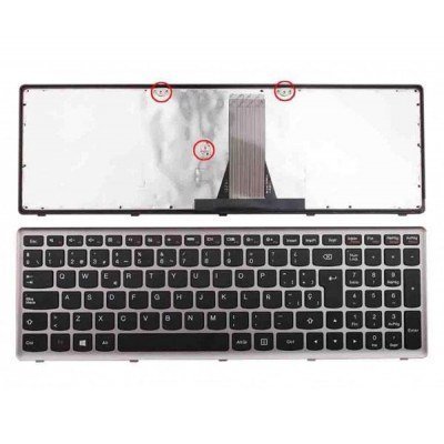 Teclado compatible para portátil LENOVO IdeaPad g500s / g505s / s500 / s510p / z510 / Marco plata / negro