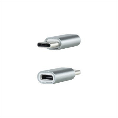 ADAPTADOR USB-C/M A MICRO USB/H, ALUMINIO GRIS