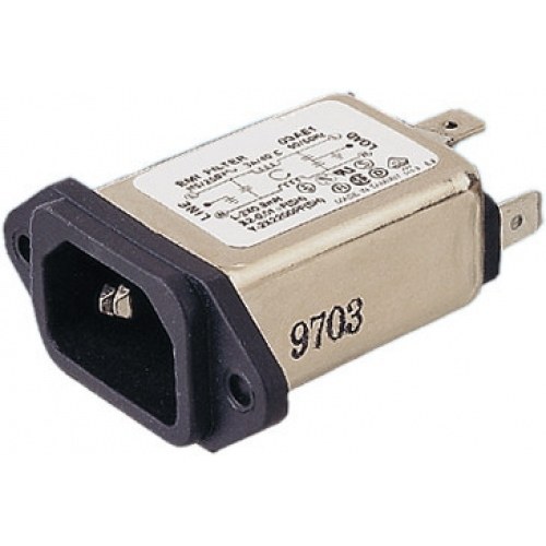 Base IEC 320 + filtro de línea RFI/EMI 6A