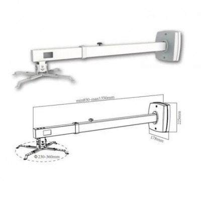 Soporte de Pared para Proyector Approx appSV03P/ Extensible/ hasta 10kg