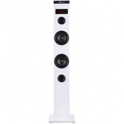 Altavoz torre ngs sky charm blanco - 50w - usb - bluetooth - radio fm - aux