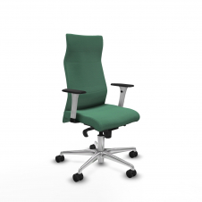 Piqueras y Crespo Albacete direcci?n sincro bali verde esmeralda brazos 1D blancos base aluminio ruedas 65 nailon