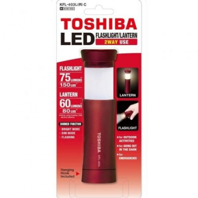 Linterna Toshiba KFL-403L/ 75 Lúmenes/ 3 pilas *AAA/ Roja
