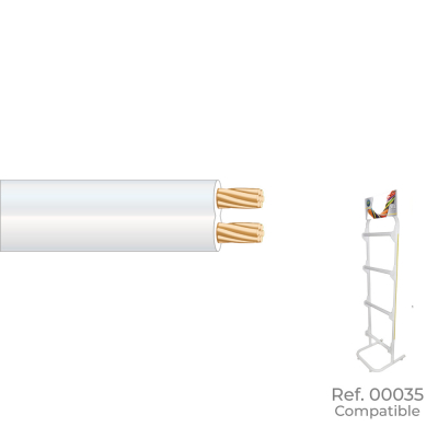 Paralelo 2x1,00mm blanco audio euro/m (bobina pequeña ø200x60mm)