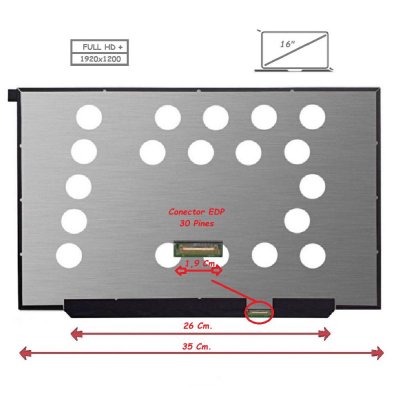 Pantalla para portátil LED 16\ Slim 30 Pines Full HD Sin Brackets 60 hZ