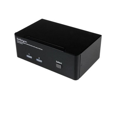 Conmutador Switch KVM - 2 puertos USB 2.0 - Audio Vídeo DisplayPort 2 Monitores