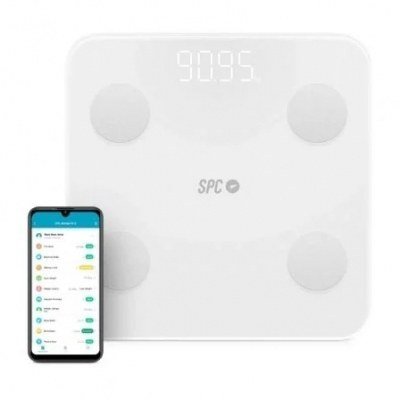 Báscula de Baño SPC Atenea Fit 3/ Análisis Corporal/ Bluetooth/ Hasta 180kg/ Blanca