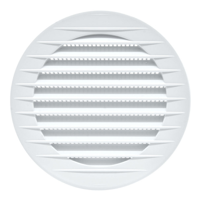 Rejilla ventilación redonda empotrable con mosquitera ø100mm abs blanca