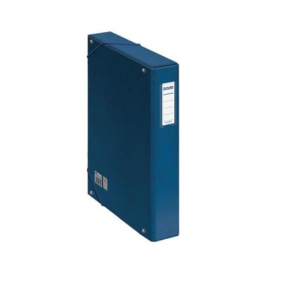 DOHE Caja de proyectos carton forrado lomo 50mm con etiqueta 245x350mm azul