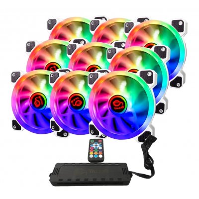 Talius Iris Spectrum ARGB Kit de Centralita + 9 Ventiladores Suplementarios 120 Mm Blancos