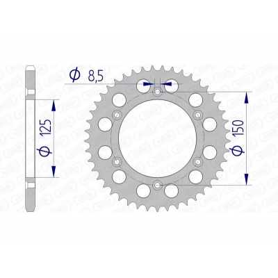 Corona AFAM aluminio 72304 - Paso 520 72304N-43