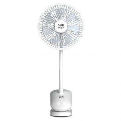 Muvip Ventilador de Pinza Portatil 5W 15cm de Diametro - 4 Velocidades - Angulo Ajustable hasta 360º - Autonomia hasta 9h - Color Blanco