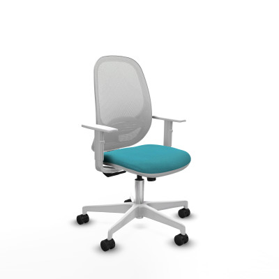 Cilanco blanca sincro malla blanca bali turquesa brazos blancos base blanca ruedas 65mm nailon