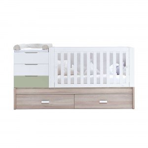 Cuna convertible con cajones inferiores · SERO LOFT 70x140 Erba · Alondra
