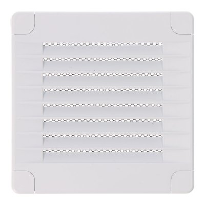 Rejilla ventilación cuadrada con tapones y mosquitera 100x100x7mm abs blanca