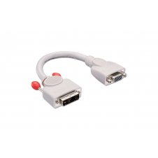 Lindy 41222 adaptador de cable de v?deo 0,2 m DVI-A VGA (D-Sub) Gris