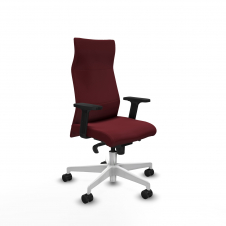 Piqueras y Crespo Albacete direcci?n sincro similpiel granate brazos 2D base blanca ruedas 65 nailon