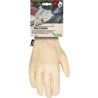 Guante jardinería piel flor reforzado talla 10