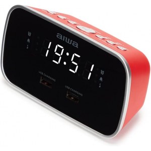 RADIO RELOJ AIWA CRU19RD FM ALARMA DUAL DOBLE USB