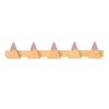 Percha infantil de montañas con 5 pomos madera/rosa · Monty H140-M9759