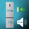 Frigorífico combi Cecotec 377 Inox A, 200 x 59.5 x 67.4 cm, clase A, 377 litros, CoolMatrix, FreshnessFlex, control de humedad, inox - imagen 2