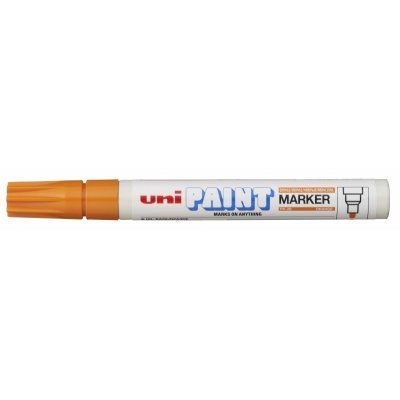 Uni-ball PX-20 Paint Marker - Marcador de Pintura - Punta Acrilica de Bala 2.2-2.8mm - Permanente en Todas las Superficies - Resistente a Luz y Agua - Color Naranja