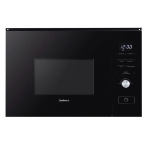 Microondas integrable Corberó CMICM20GLNINTEG, 20 litros, 800W, Grill 1000W, 5 niveles, 38.6 x 59.4 x 31.7 cm, 8 programas, display LCD, cristal negro