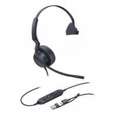 Yealink UH42 Mono Teams USB-C/A Auriculares Alámbrico Diadema Llamadas/Música USB Type-C / USB Type-A Negro