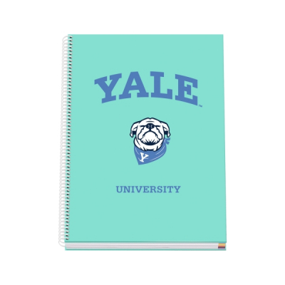 Dohe Yale Dog Cuaderno Espiral A4 100 Hojas Microperforadas Cuadricula 5mm - Tapa Dura Carton Forrado - Bandas de Color