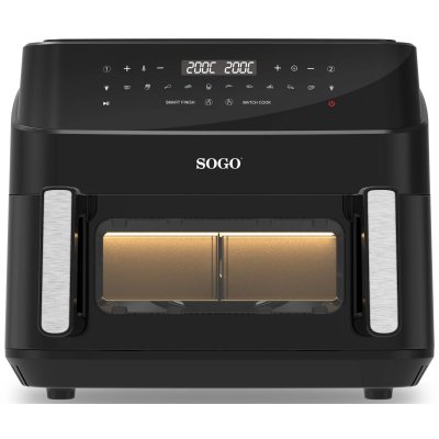 FRE-SS-10895 freidora Doble 10,5 L Independiente 2600 W Freidora de aire caliente Negro